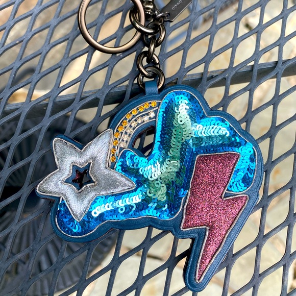 EUC Coach Shooting Star/Lightning Cloud Keychain - Picture 1 of 6